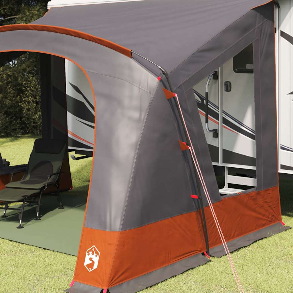 Tenda da Carovana per 5 Persone con tetto Grigio e arancione