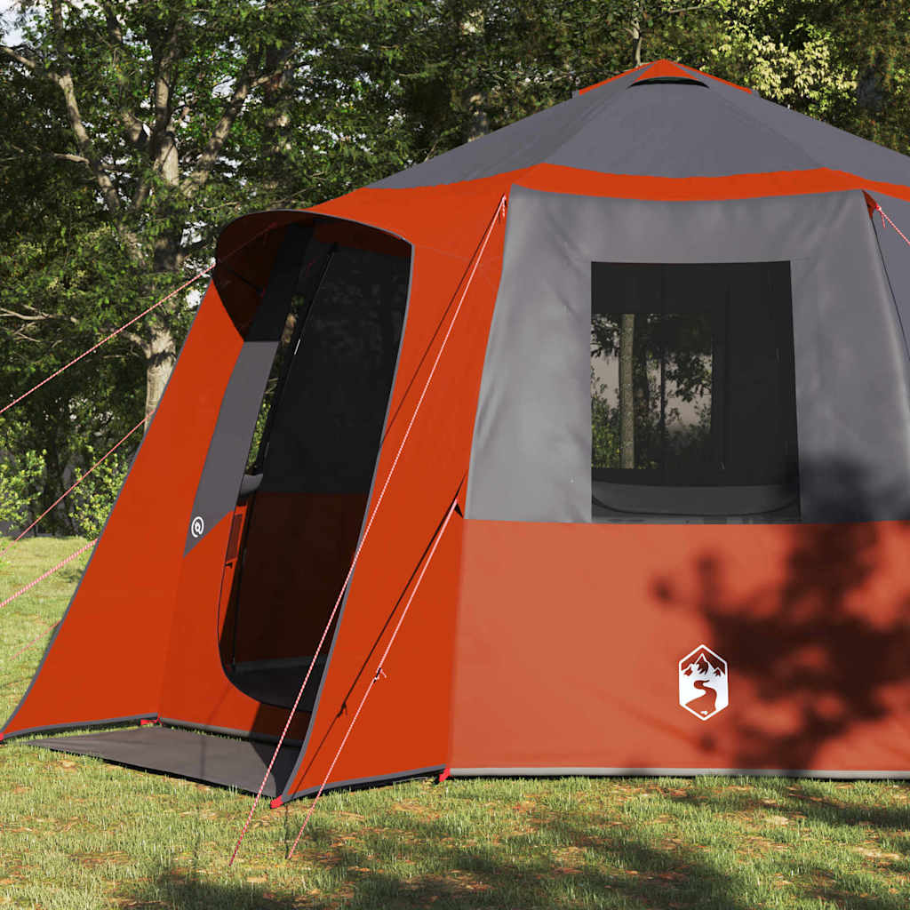 Tenda da campeggio per 12 persone con tetto Grigio e arancione