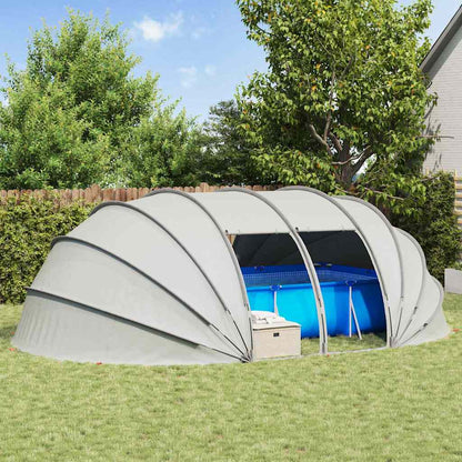 Tenda da piscina a cupola Grigio 640 x 432 x 205 cm