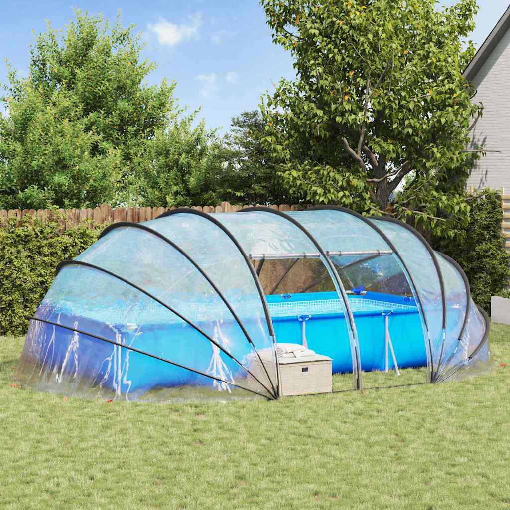 Tenda da piscina a cupola Trasparente 640 x 432 x 205 cm PVC