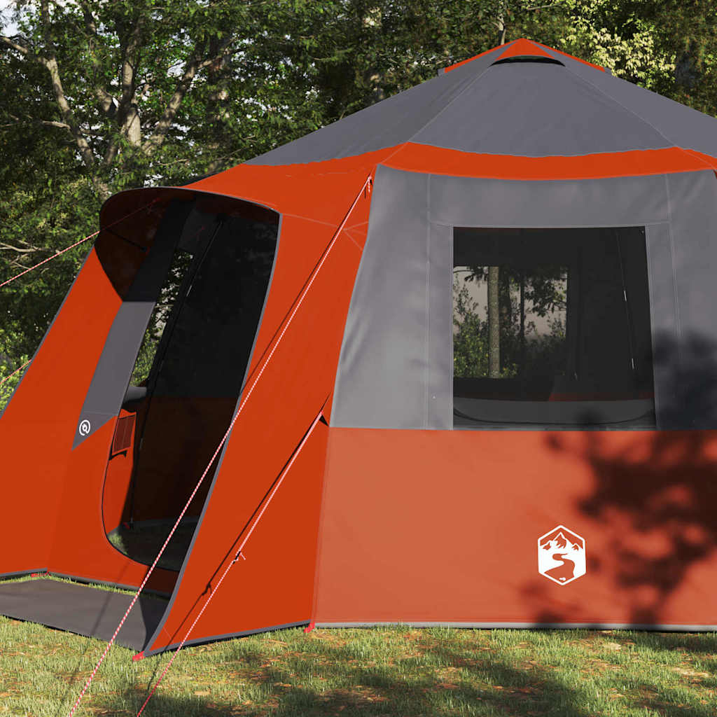 Tenda da campeggio per 12 persone con tetto Grigio e arancione