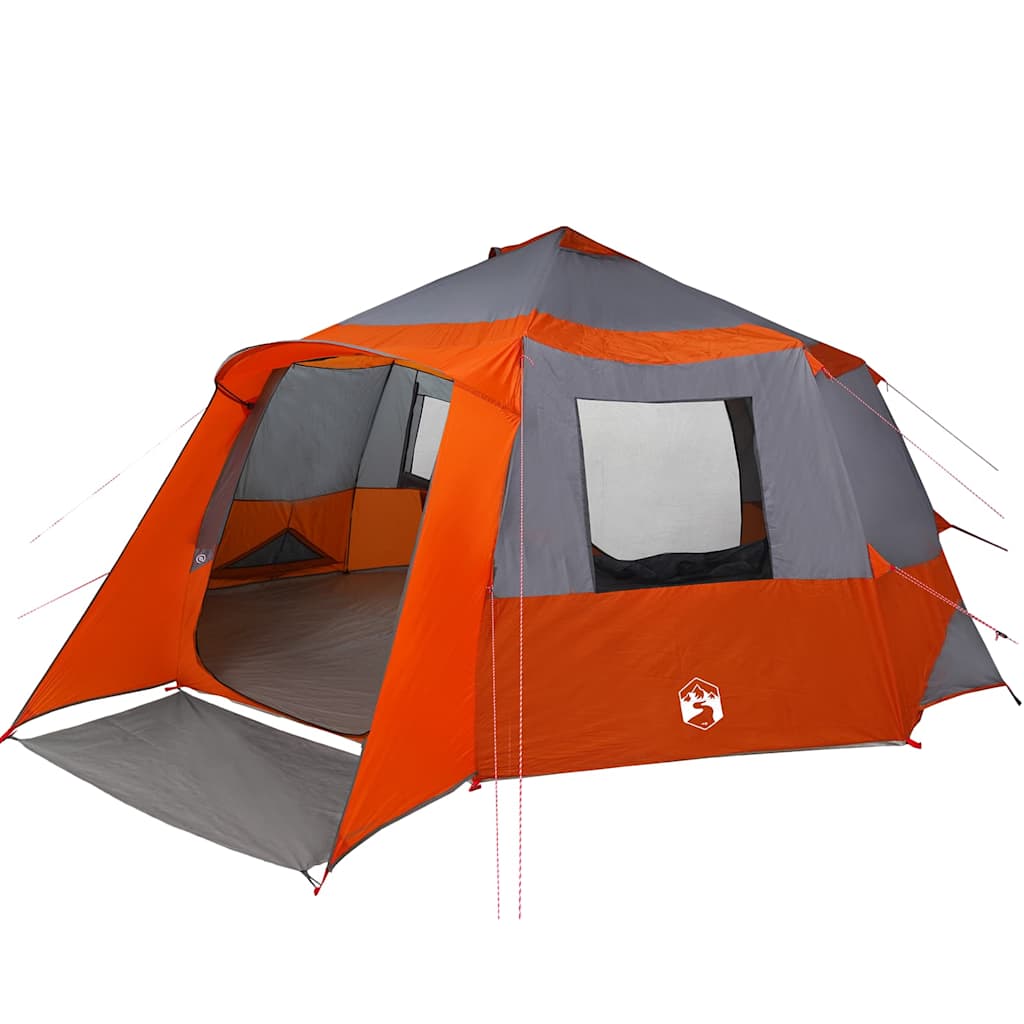 Tenda da campeggio per 12 persone con tetto Grigio e arancione