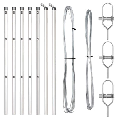 Palo della recinzione 7 pcs Argento Acciaio