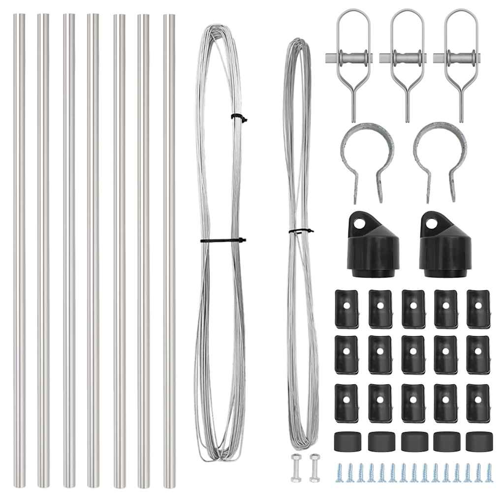 Palo della recinzione 7 pcs Argento Acciaio