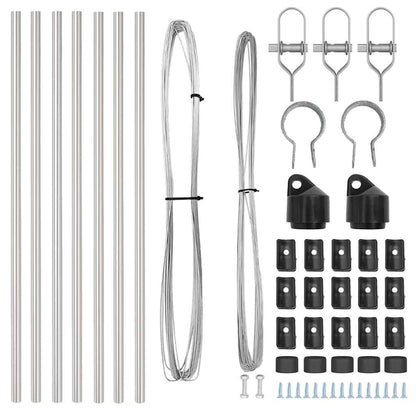 Palo della recinzione 7 pcs Argento Acciaio