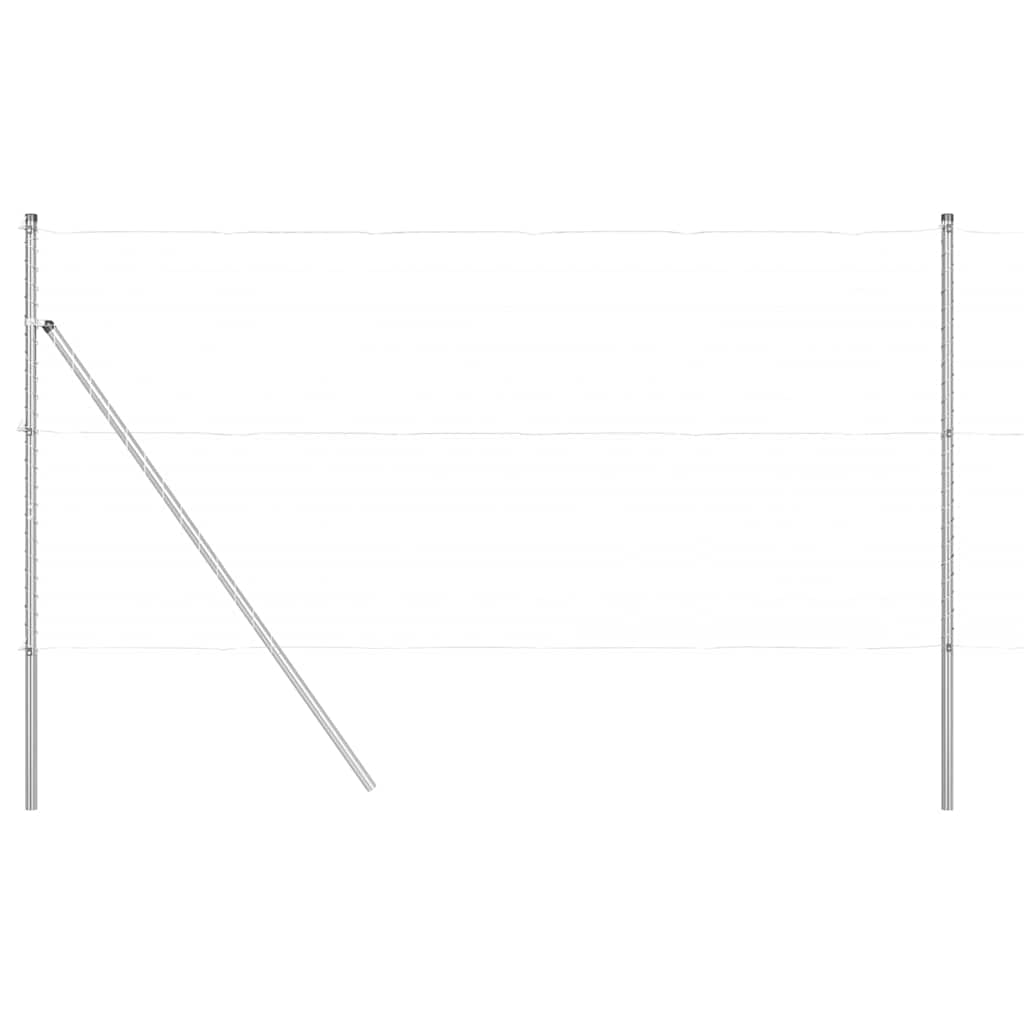 Palo della recinzione 7 pcs Argento Acciaio