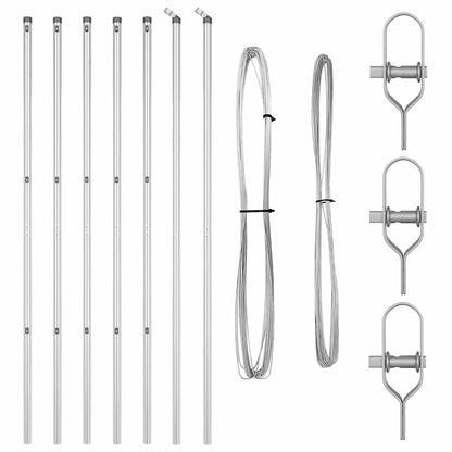 Palo della recinzione 7 pcs Argento Acciaio