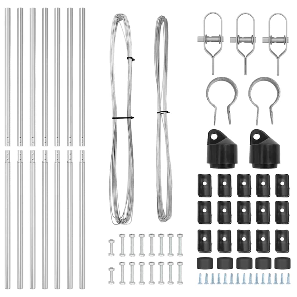 Palo della recinzione 7 pcs Argento Acciaio