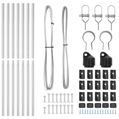 Palo della recinzione 7 pcs Argento Acciaio
