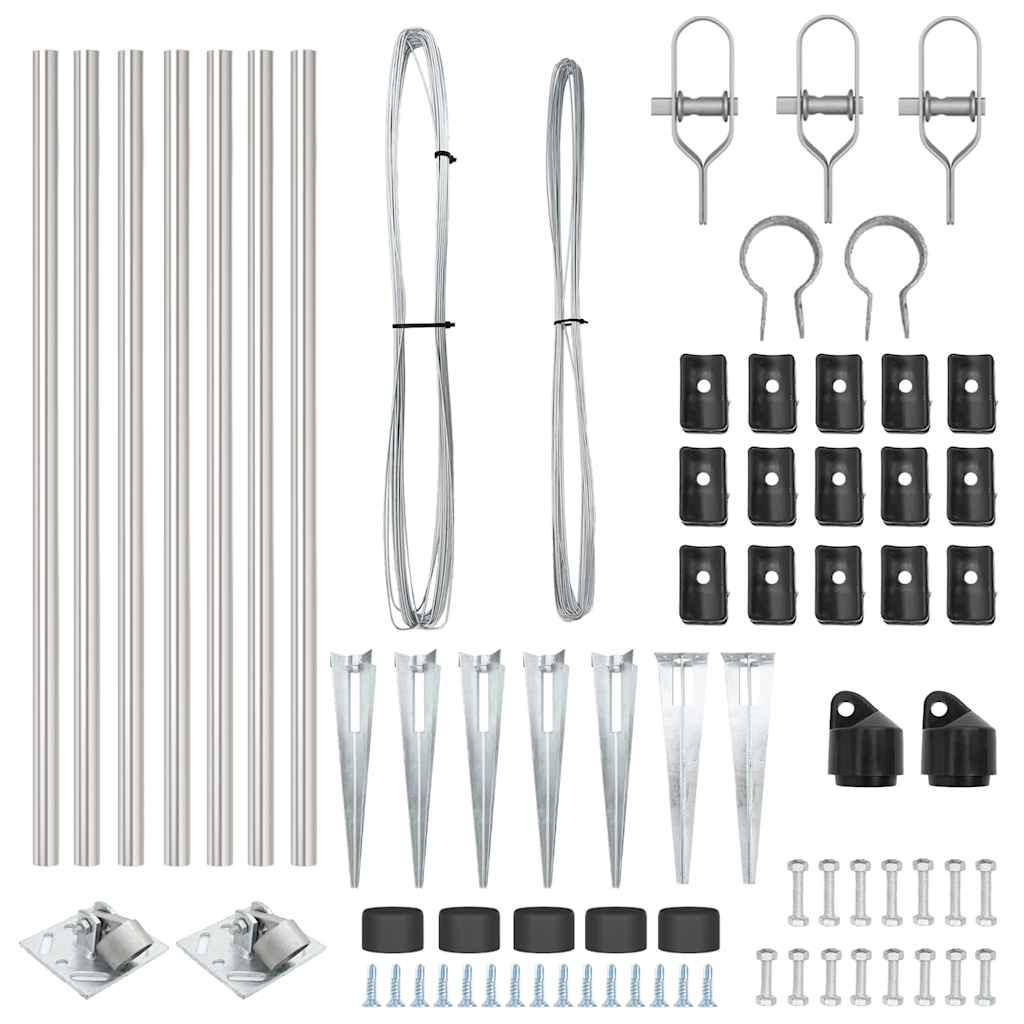 Palo della recinzione 7 pcs Argento Acciaio