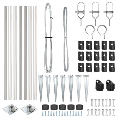 Palo della recinzione 7 pcs Argento Acciaio