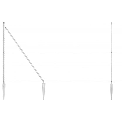Palo della recinzione 7 pcs Argento Acciaio