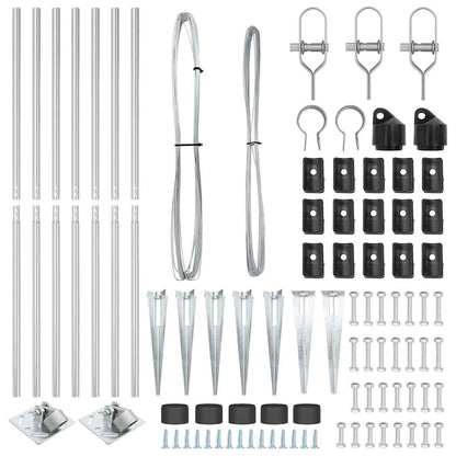 Palo della recinzione 7 pcs Argento Acciaio