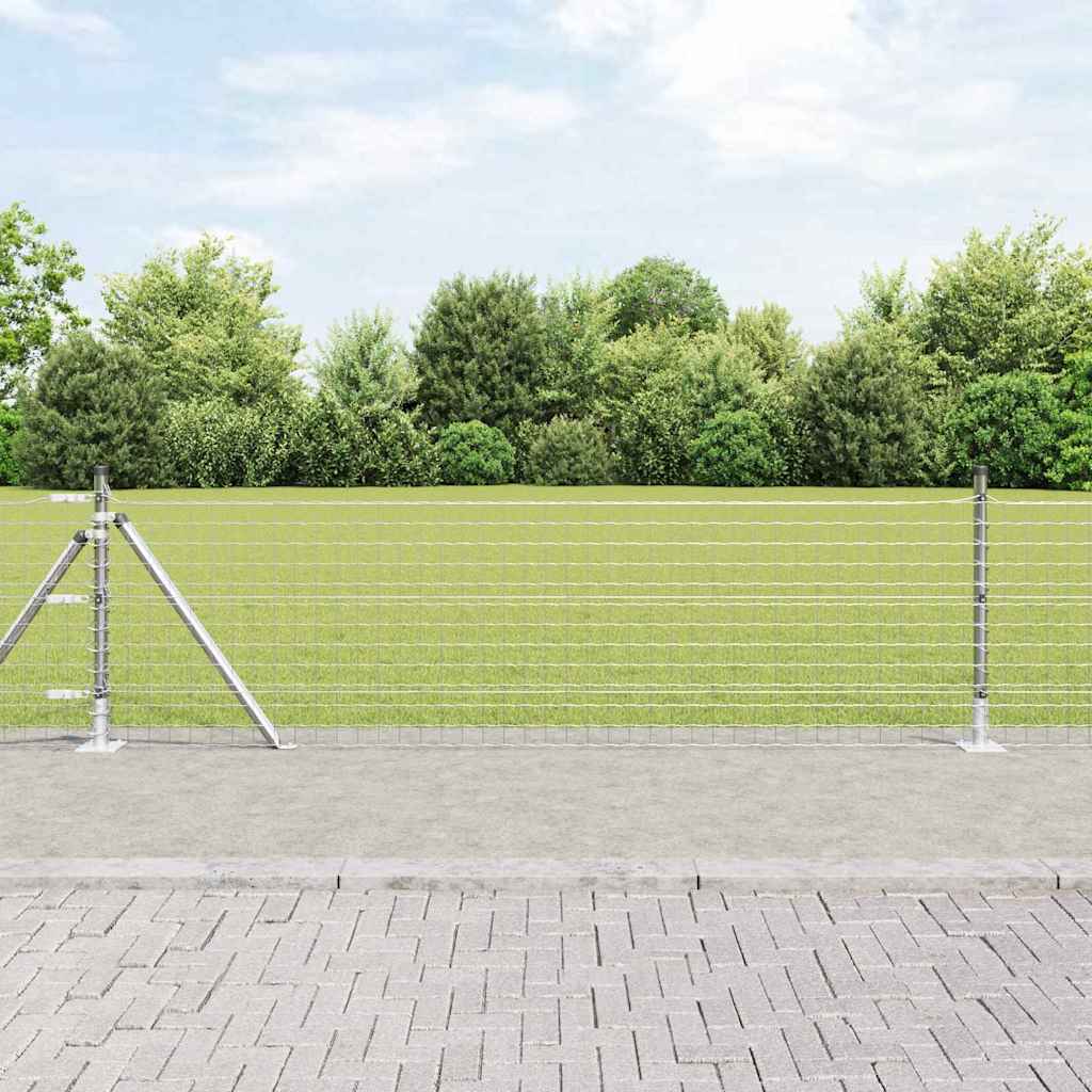 Palo della recinzione 7 pcs Argento Acciaio