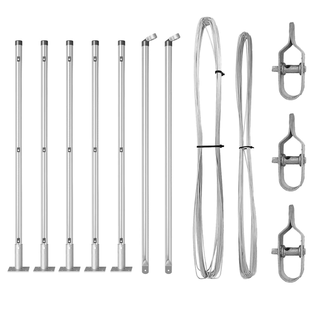 Palo della recinzione 7 pcs Argento Acciaio