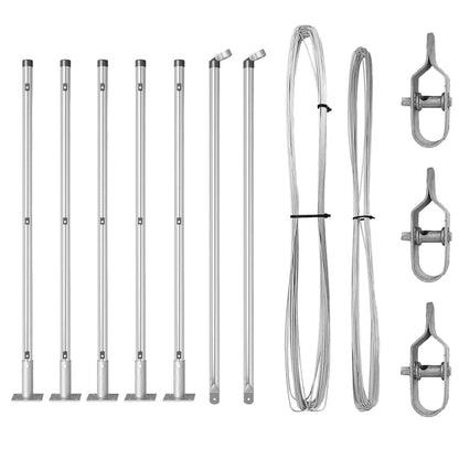 Palo della recinzione 7 pcs Argento Acciaio