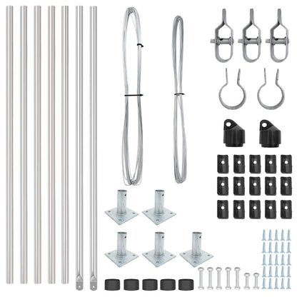 Palo della recinzione 7 pcs Argento Acciaio