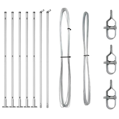 Palo della recinzione 7 pcs Argento Acciaio