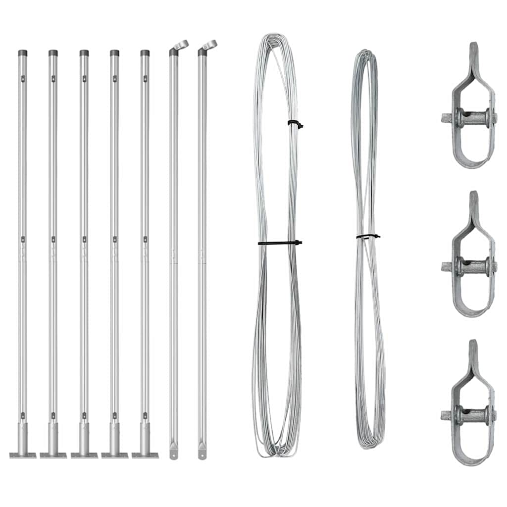 Palo della recinzione 7 pcs Argento Acciaio