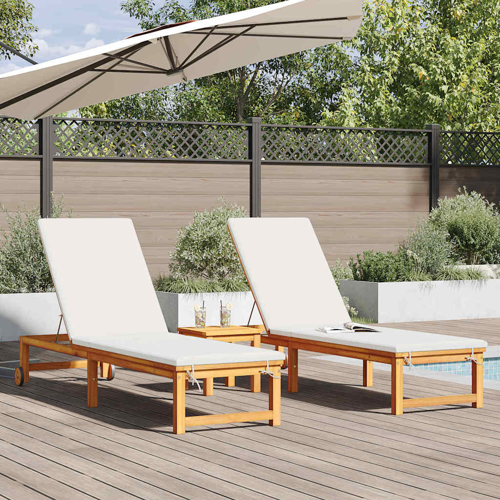 Lettino da sole 2 pcs Marrone 202 x 53 x 89 cm