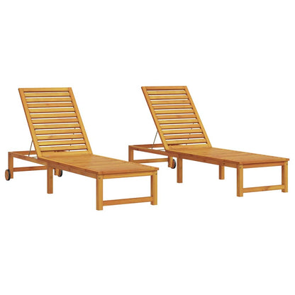 Lettino da sole 2 pcs Marrone 202 x 53 x 89 cm