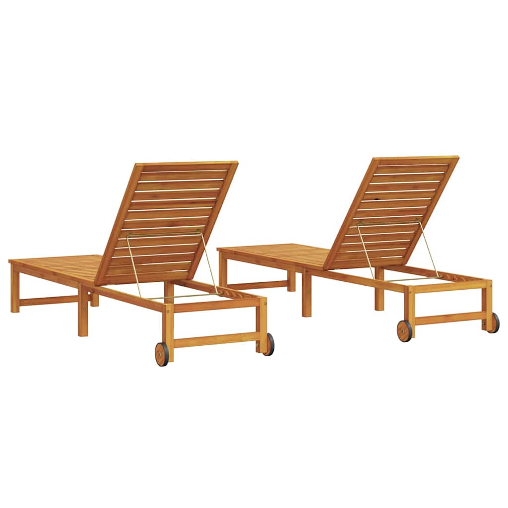 Lettino da sole 2 pcs Marrone 202 x 53 x 89 cm
