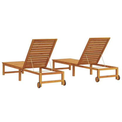 Lettino da sole 2 pcs Marrone 202 x 53 x 89 cm