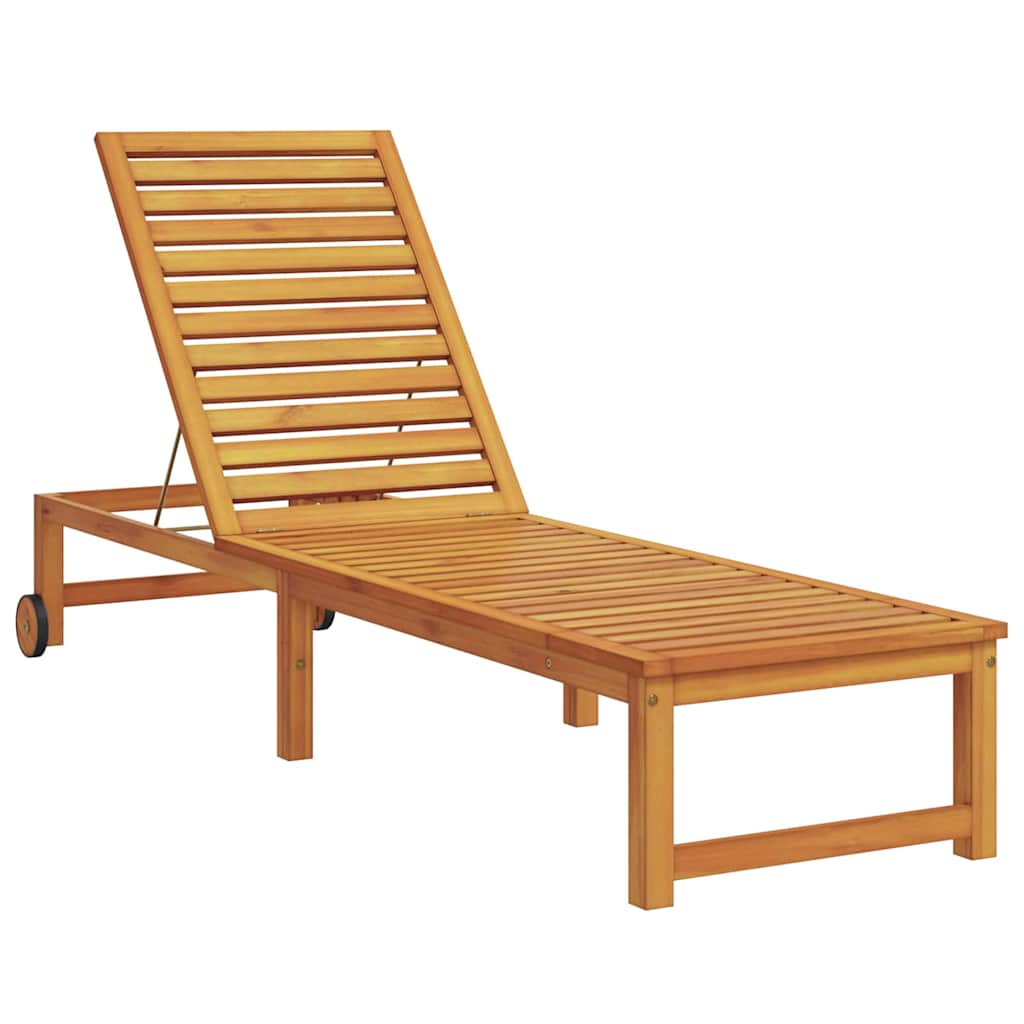 Lettino da sole 3 pcs Marrone Legno di Acacia Massello
