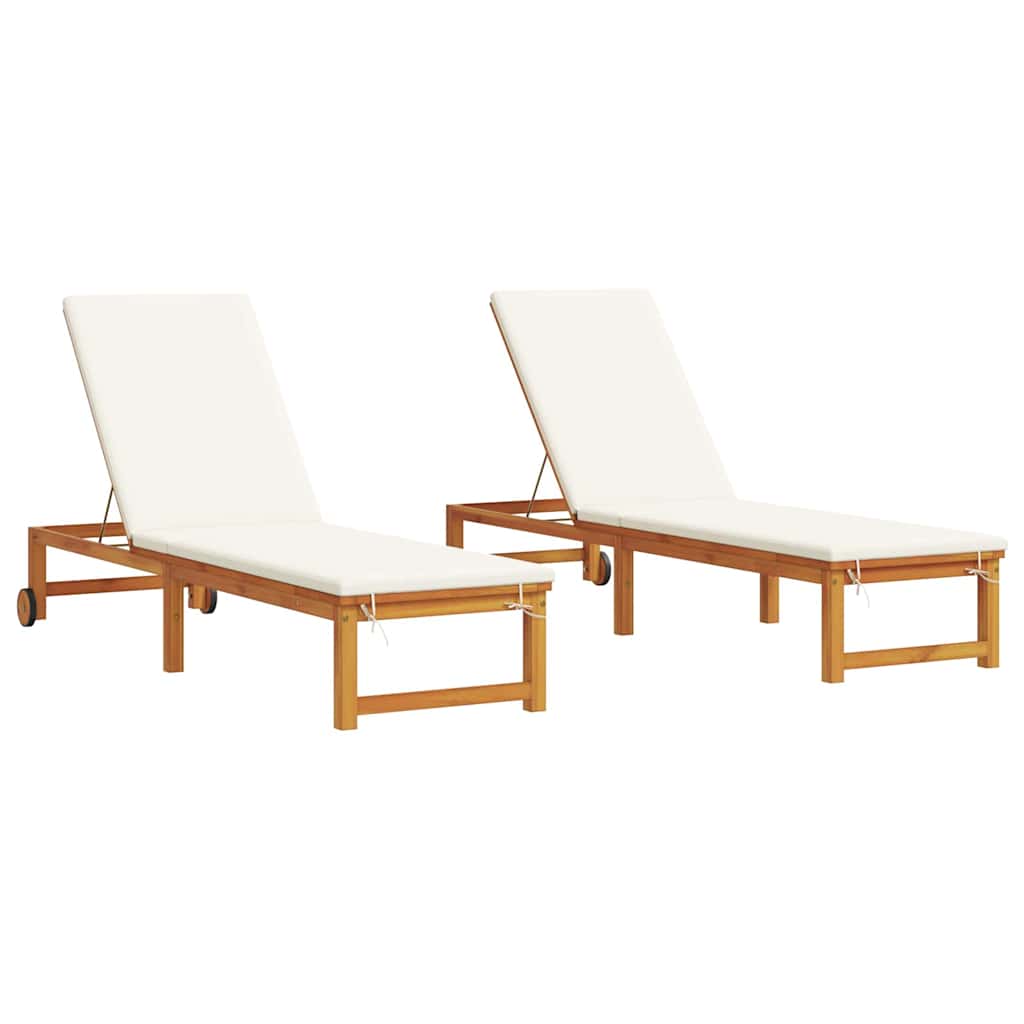 Lettino da sole 2 pcs Marrone 202 x 53 x 89 cm