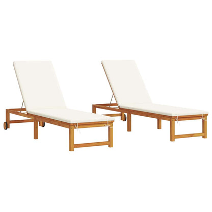 Lettino da sole 2 pcs Marrone 202 x 53 x 89 cm
