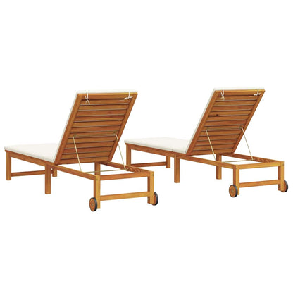 Lettino da sole 2 pcs Marrone 202 x 53 x 89 cm