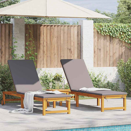 Lettino da sole 2 pcs Marrone 202 x 53 x 89 cm