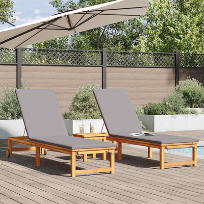 Lettino da sole 2 pcs Marrone 202 x 53 x 89 cm