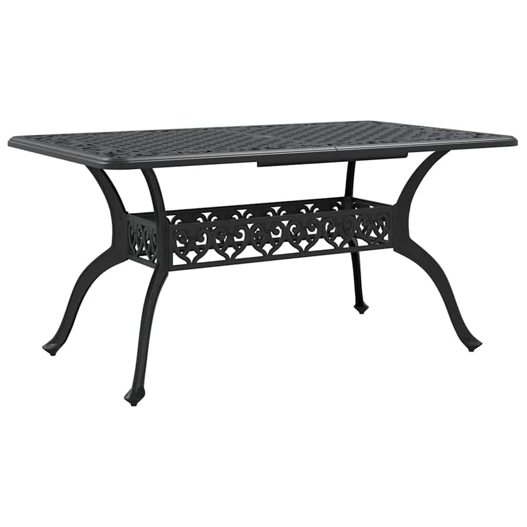 Set da Pranzo per Giardino 5 pcs Nero Alluminio