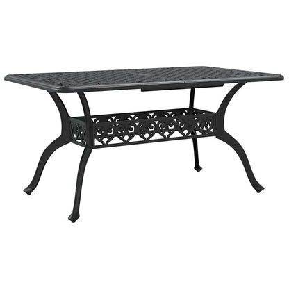 Set da Pranzo per Giardino 5 pcs Nero Alluminio