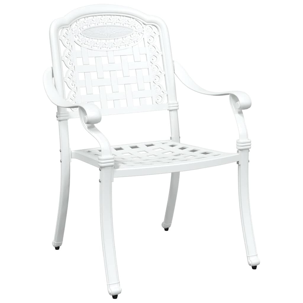 Set da Pranzo per Giardino 5 pcs Bianco Alluminio