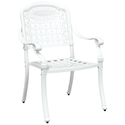 Set da Pranzo per Giardino 5 pcs Bianco Alluminio