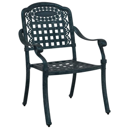 Set da Pranzo per Giardino 5 pcs Verde Alluminio