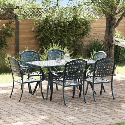 Set da Pranzo per Giardino 7 pcs Verde Alluminio