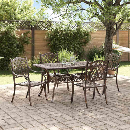 Set da Pranzo per Giardino 5 pcs Bronzo Alluminio