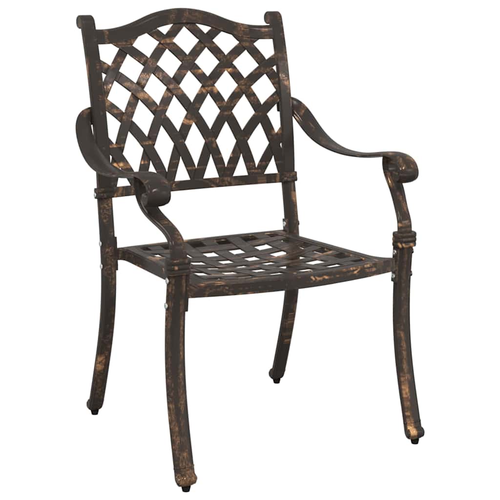 Set da Pranzo per Giardino 5 pcs Bronzo Alluminio