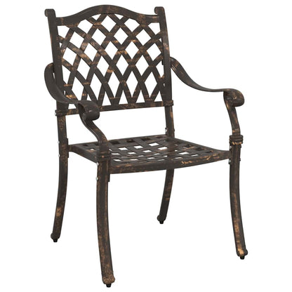 Set da Pranzo per Giardino 5 pcs Bronzo Alluminio