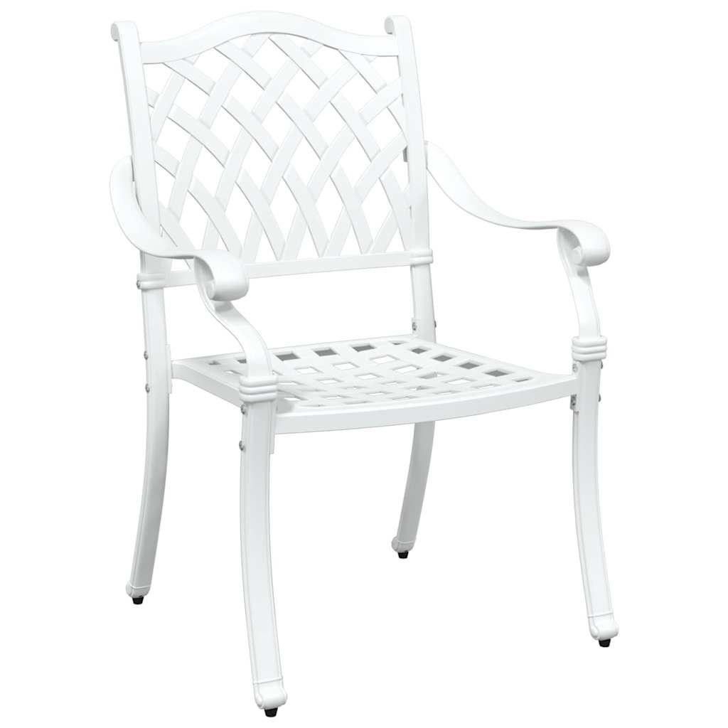Set da Pranzo per Giardino 5 pcs Bianco Alluminio