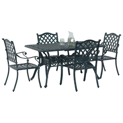 Set da Pranzo per Giardino 5 pcs Verde Alluminio