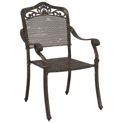 Set da Pranzo per Giardino 5 pcs Bronzo Alluminio
