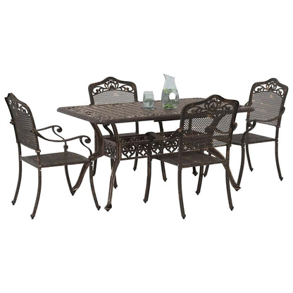 Set da Pranzo per Giardino 5 pcs Bronzo Alluminio