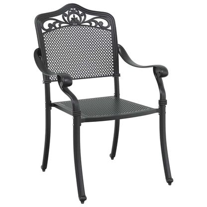 Set da Pranzo per Giardino 5 pcs Nero Alluminio