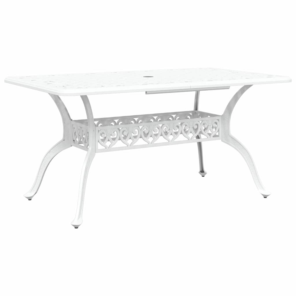 Set da Pranzo per Giardino 5 pcs Bianco Alluminio