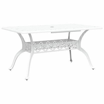 Set da Pranzo per Giardino 5 pcs Bianco Alluminio