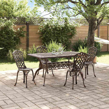 Set da Pranzo per Giardino 5 pcs Bronzo Alluminio